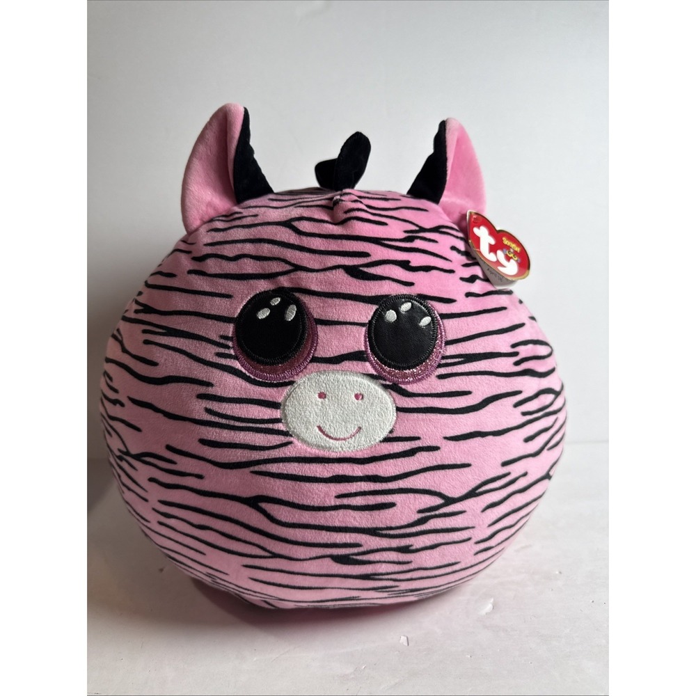 TYβ Zoey Squish A Boo Pink Zebra Stuffed Pet Pillow Soft Squishy Plush 8" Zoey